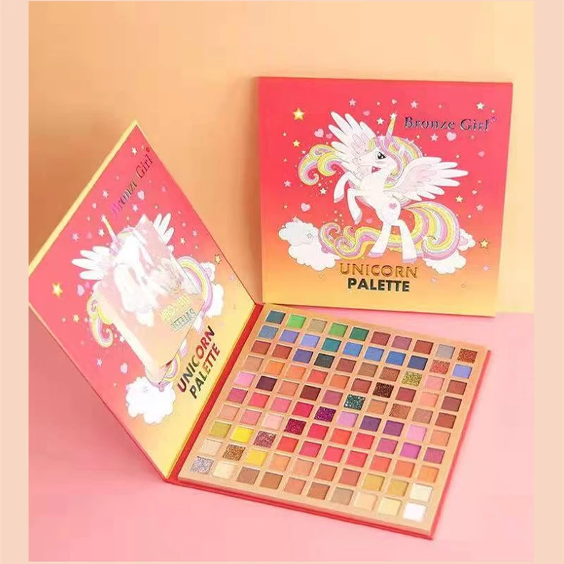 

Палетка теней для век с блестками в виде единорога, 100 цветов, матовые мерцающие тени для век для макияжа, красоты глаз