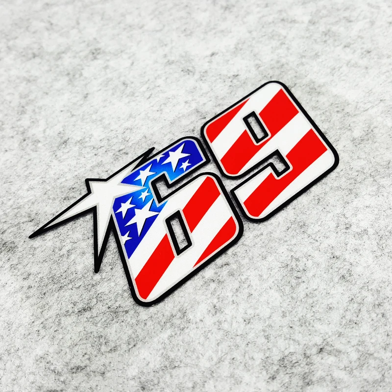 

G299 Nicky Hayden 69 MOTO GP Racing Vinyl Stickers American Flag Decals Motorcycle Car Modification Window Windshield Motorbike