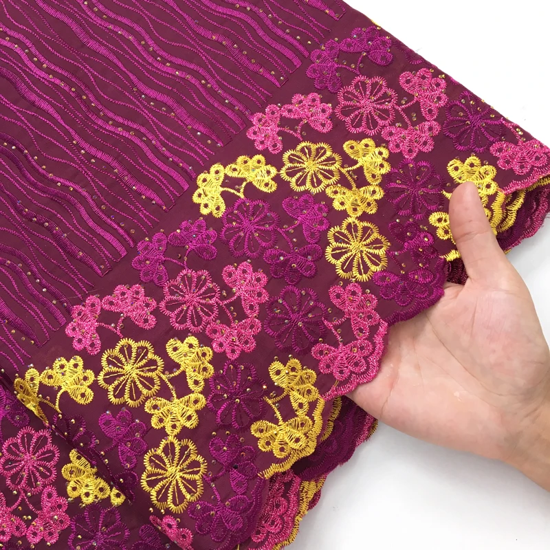 SJD Нигерийская Сухая Хлопковая Кружевная Швейцарская Вуаль Высококачественная