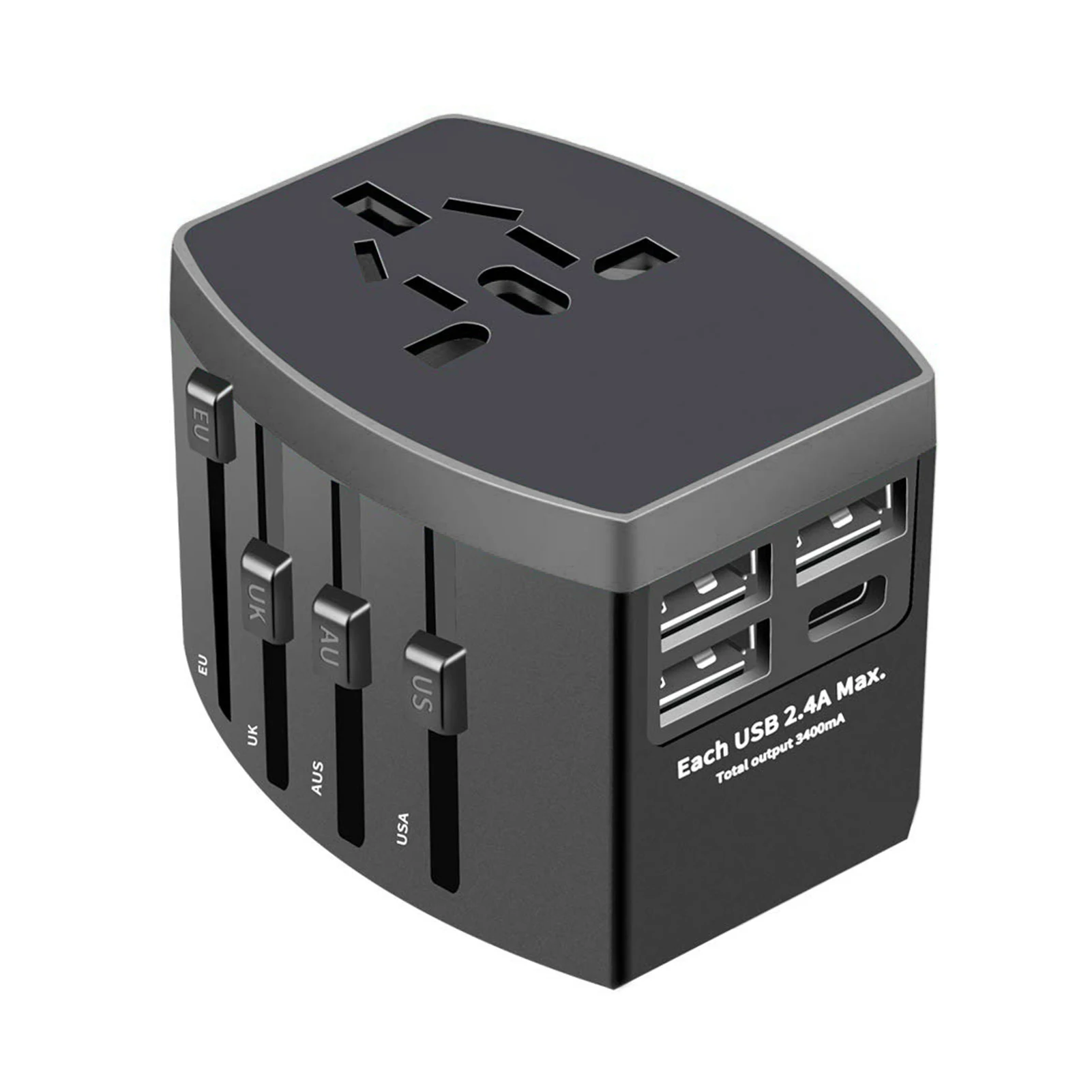 

International Plug Adapter Portable Travel Adapter Plug Multifunctional Travel Power Adapter With 4 Ports Easy To Use Worldwide