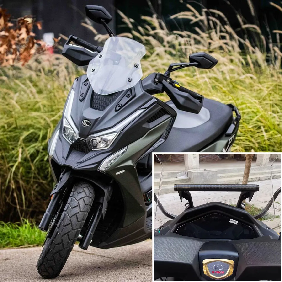 Фото Новый кронштейн для мотоцикла KYMCO DTX125, UBS, кронштейн для мобильного телефона, кронштейн из углеродного волокна для Kymco 125DTX DTX 125 №1