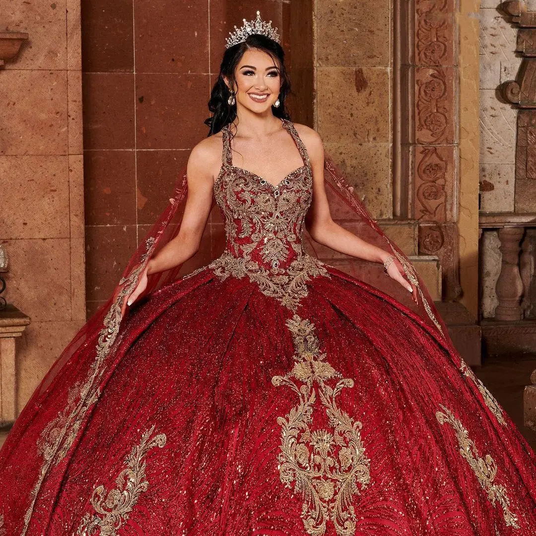

Caroline Red Evening Dress Strapless Sweetheart Ball-Gown Appliques Glitter Sequin Abendkleider Prom Gowns Party Custom Made