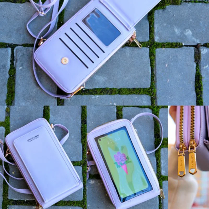 Hot Fashion Screen Touch Phone Shoulder Bag Women PU Leather Messenger Bags Ladies Brand Design Card Holder Mini Handbags Female