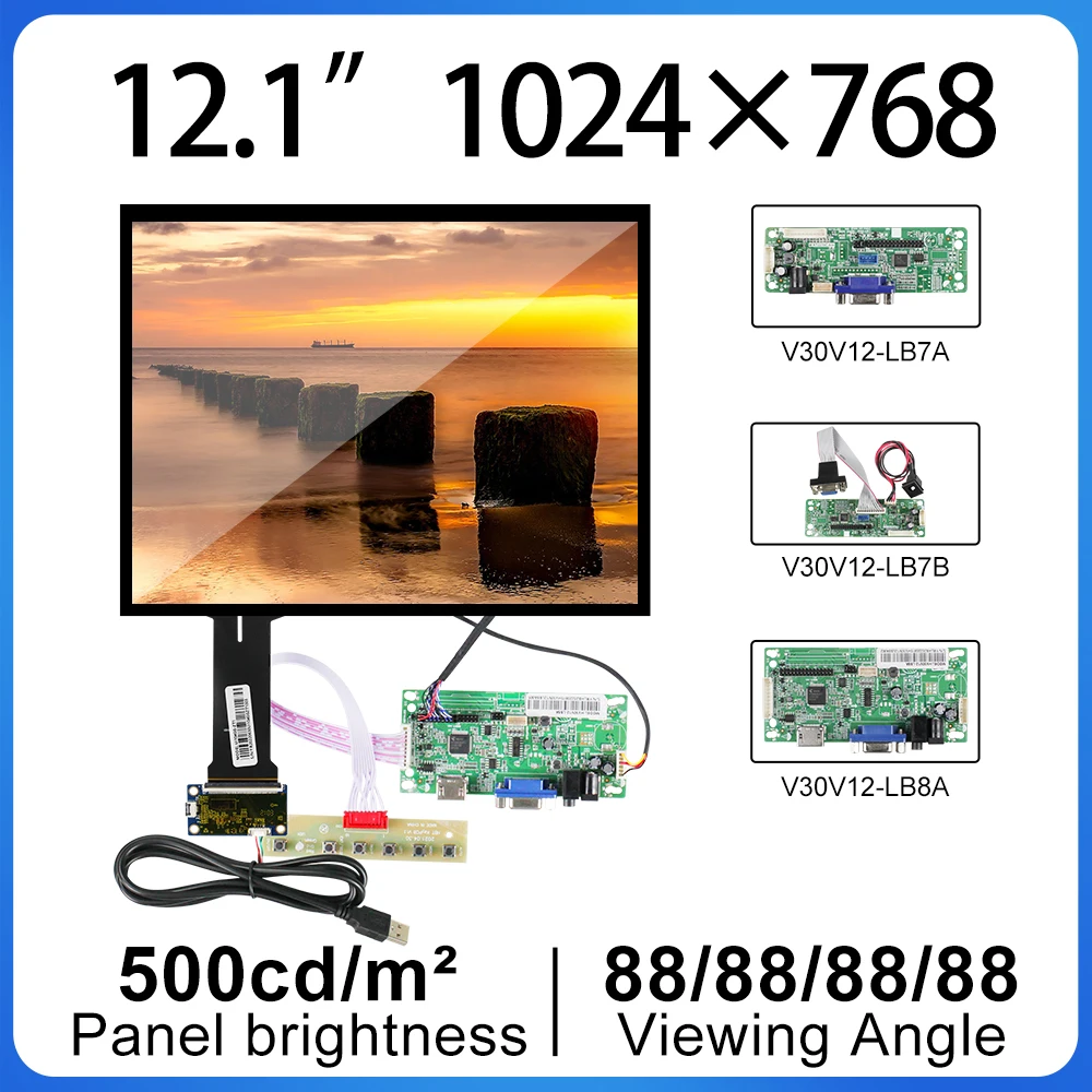ЖК-экран BOE 12 1 дюйма интерфейс LVDS панель управления с сенсорной панелью 1024 × 768