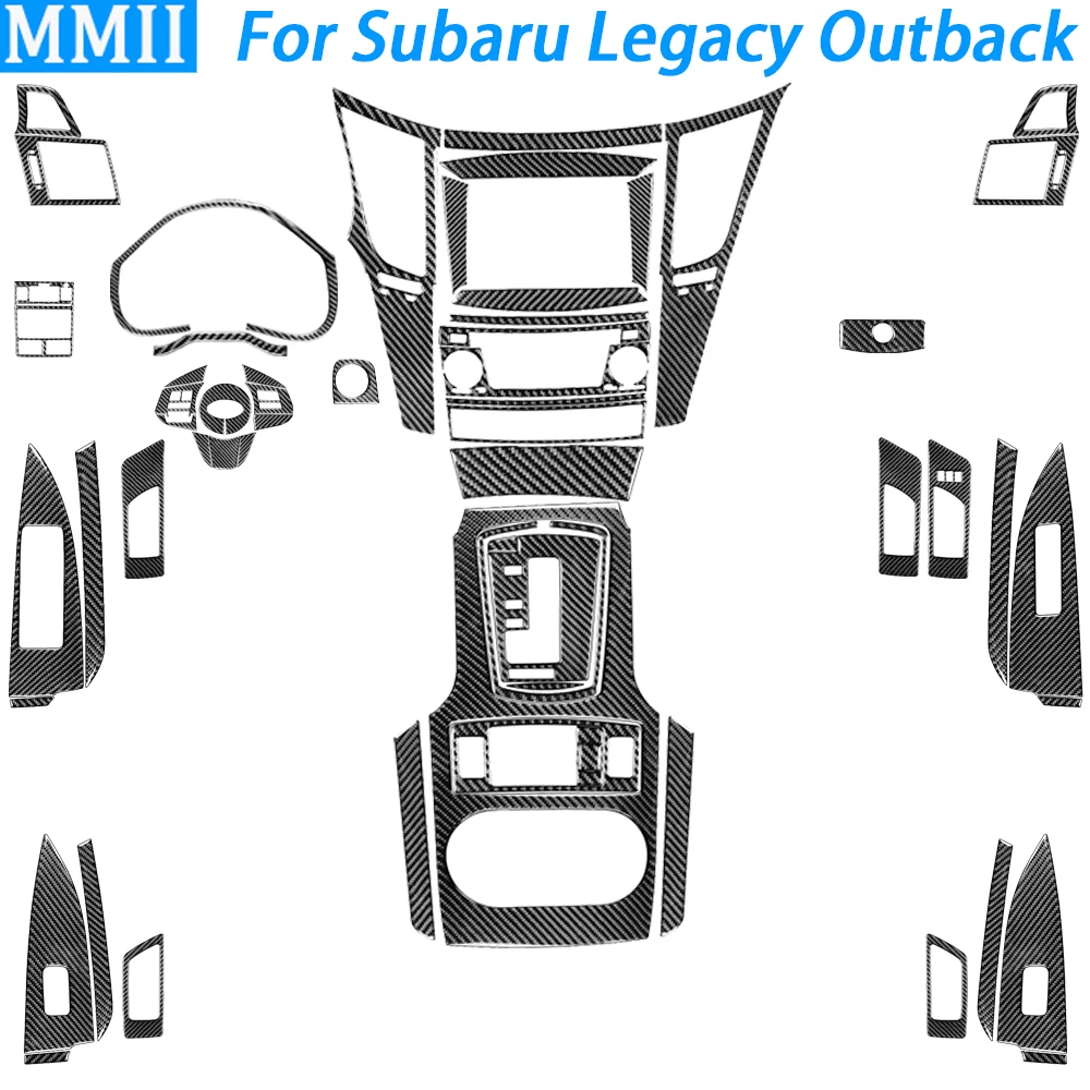 

For Subaru Legacy Outback 2010-2014 Carbon Fiber Window Lift Central Control Radio Air Vent Gear Shift Cover Decoration Sticker