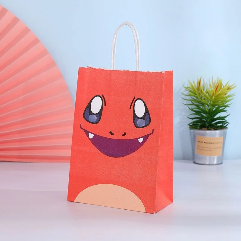 Подарочный пакет с героями мультфильмов Покемон чармандер из крафт-бумаги