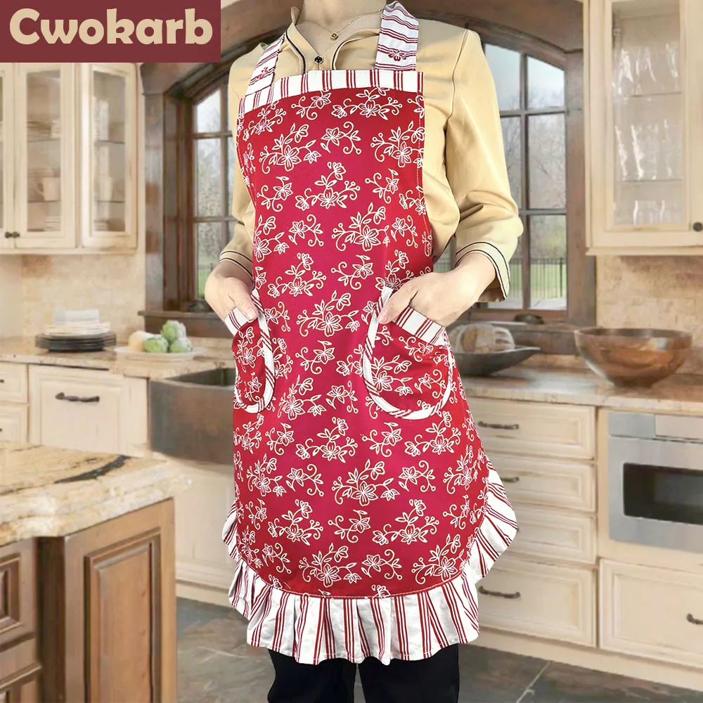 

Cotton Canvas Apron Kitchen Household Small Fresh Female Fashion Wear-resistant Waist Breathable Anti-fouling Women's Overalls