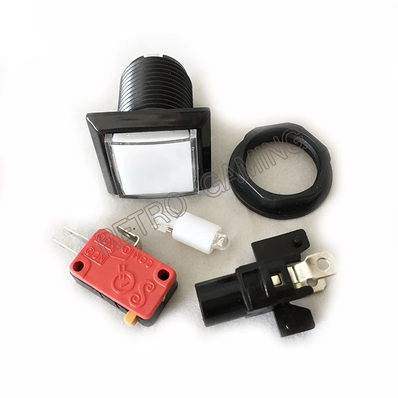 1 шт. 32 мм квадратная аркадная Кнопка с подсветкой кнопка микропереключателем для