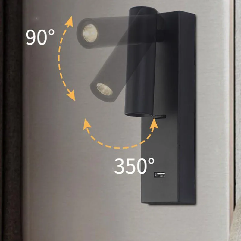 Настенная Светодиодная лампа с USB-интерфейсом 3 Вт 350 градусов |