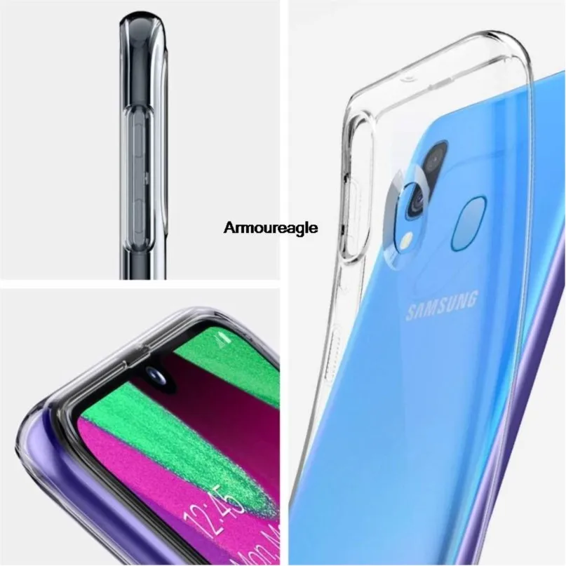 Прозрачный чехол-защита для samsung galaxy a40 sm-a405fm/ds a405f ультратонкий тонкий мягкий