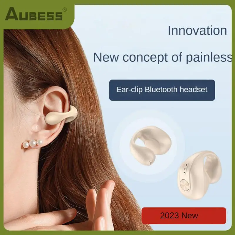 

Touch Induction Wireless Headset Double Transmission Host No Delay Sense Touch Control Headset Clip Ear Type Earphone