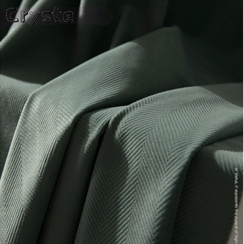 

Нордическая Минималистичная Современная бархатная занавеска в елочку для гостиной спальни плотная затеняющая атмосфера американская Ретро зеленая занавеска s