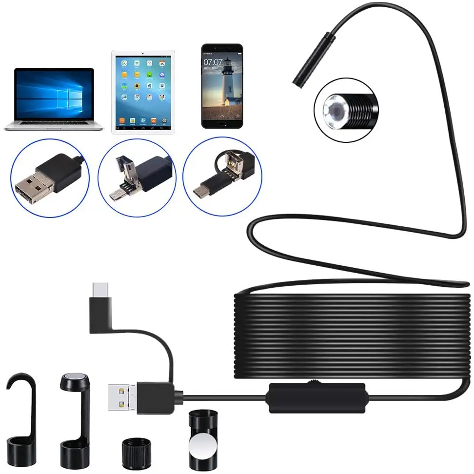

1080P USB Endoskop Inspektion Kamera 3 in 1 USB/Micro USB/Typ-C endoskop Kamera Endoskop mit 8 LED für Samsung Huawei