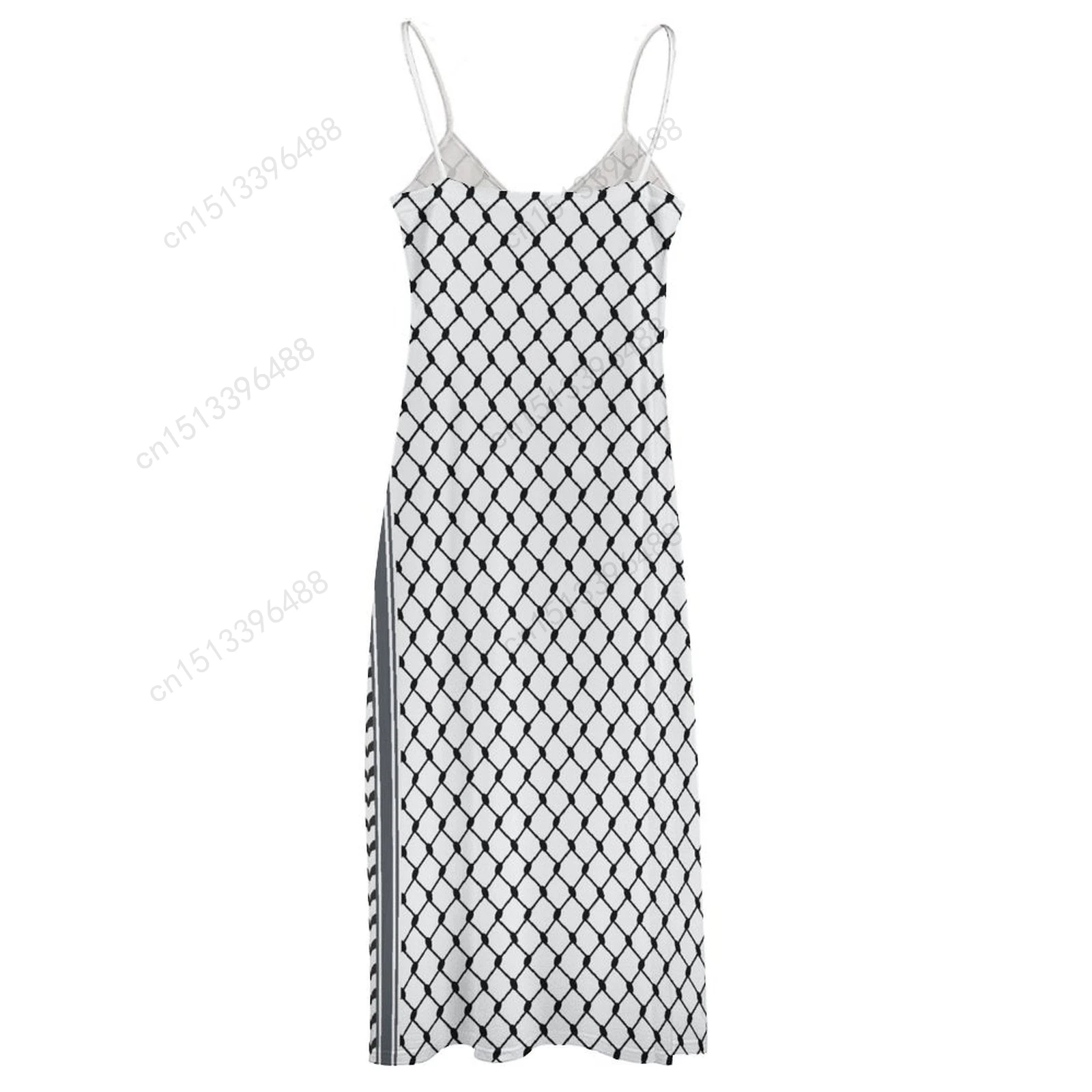 Женское платье без рукавов с V-образным вырезом и принтом