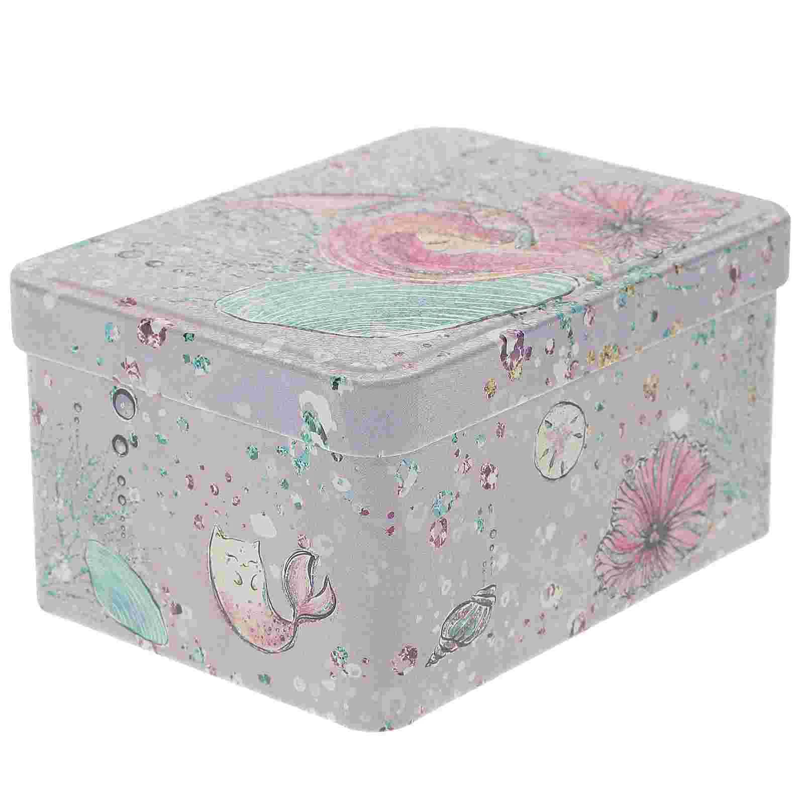 

Wedding Ceremony Decorations Wrought Iron Storage Box Tin Metal Container Tinplate Jars Travel Case