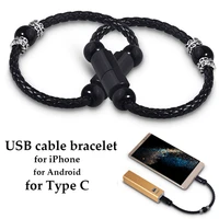 plastic bracelet charging cable micro usb type c cable fast charging mobile phone cable for huawei p40 xiaomi honor samsung s20