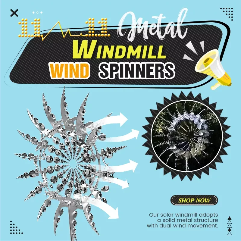

Unique and Magical Metal Windmill Wind Spinners Garden Square Center Decoration Wind Catchers Outdoor Rotating Metal Windmill