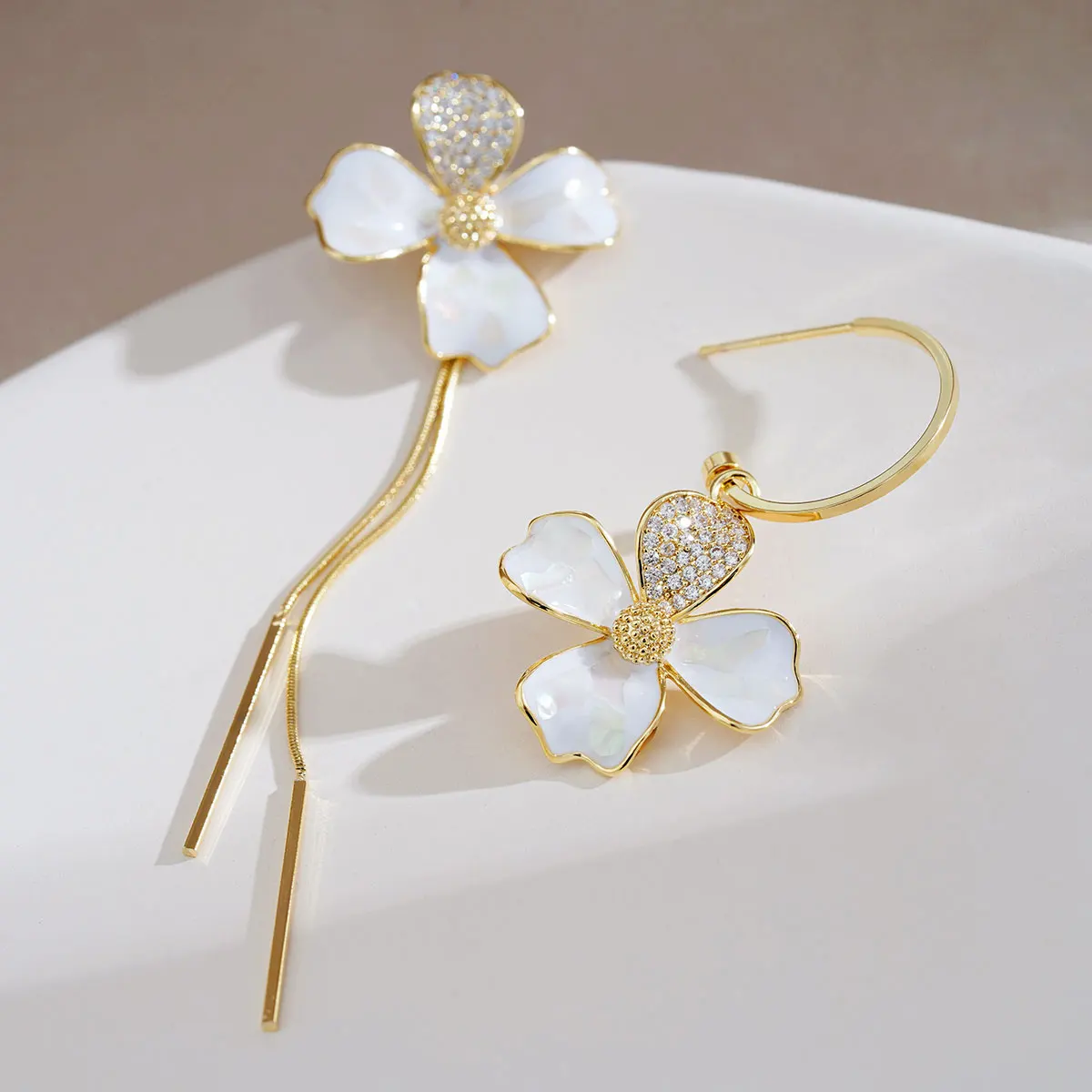 

Korean Fashion Earrings Shell Flower Earrings Super Fairy Long Tassel Sun Flower Earrings 2022 New Summer Earrings Women