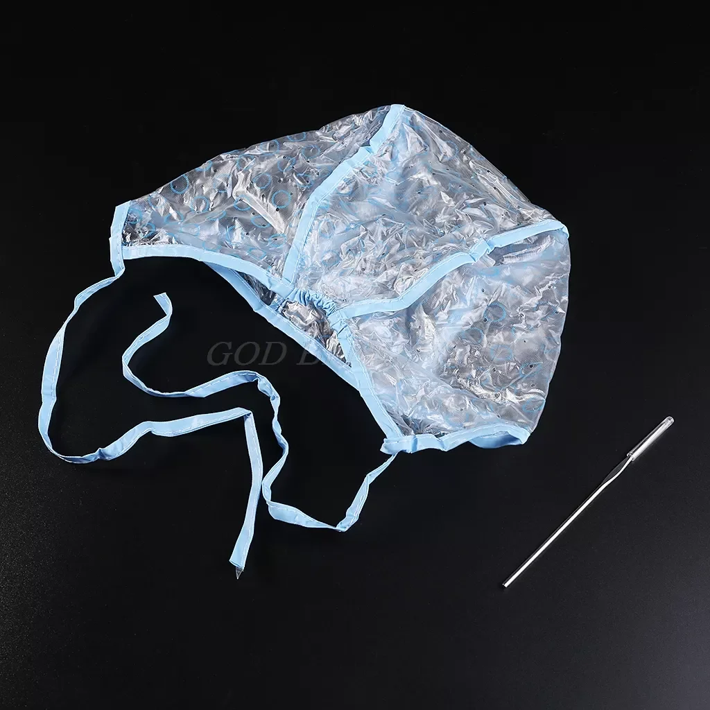 

2Pcs/set Hair Dyeing Cap + Hook Brush Coloring Highlighting Frosting Tipping Cover Protector Pro Hair Salon Care Styling Tools
