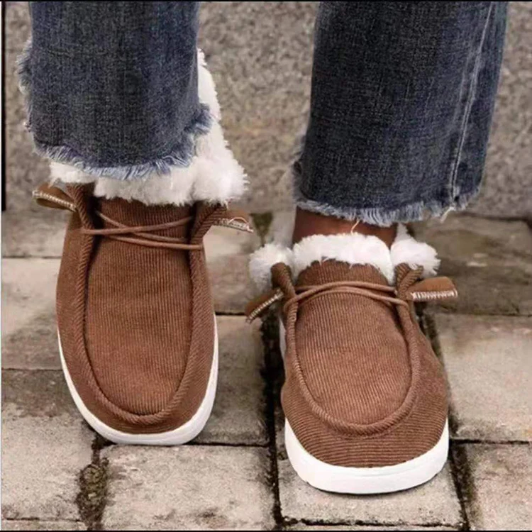 

New winter European and American women's large thick soled plush warm cotton shoes