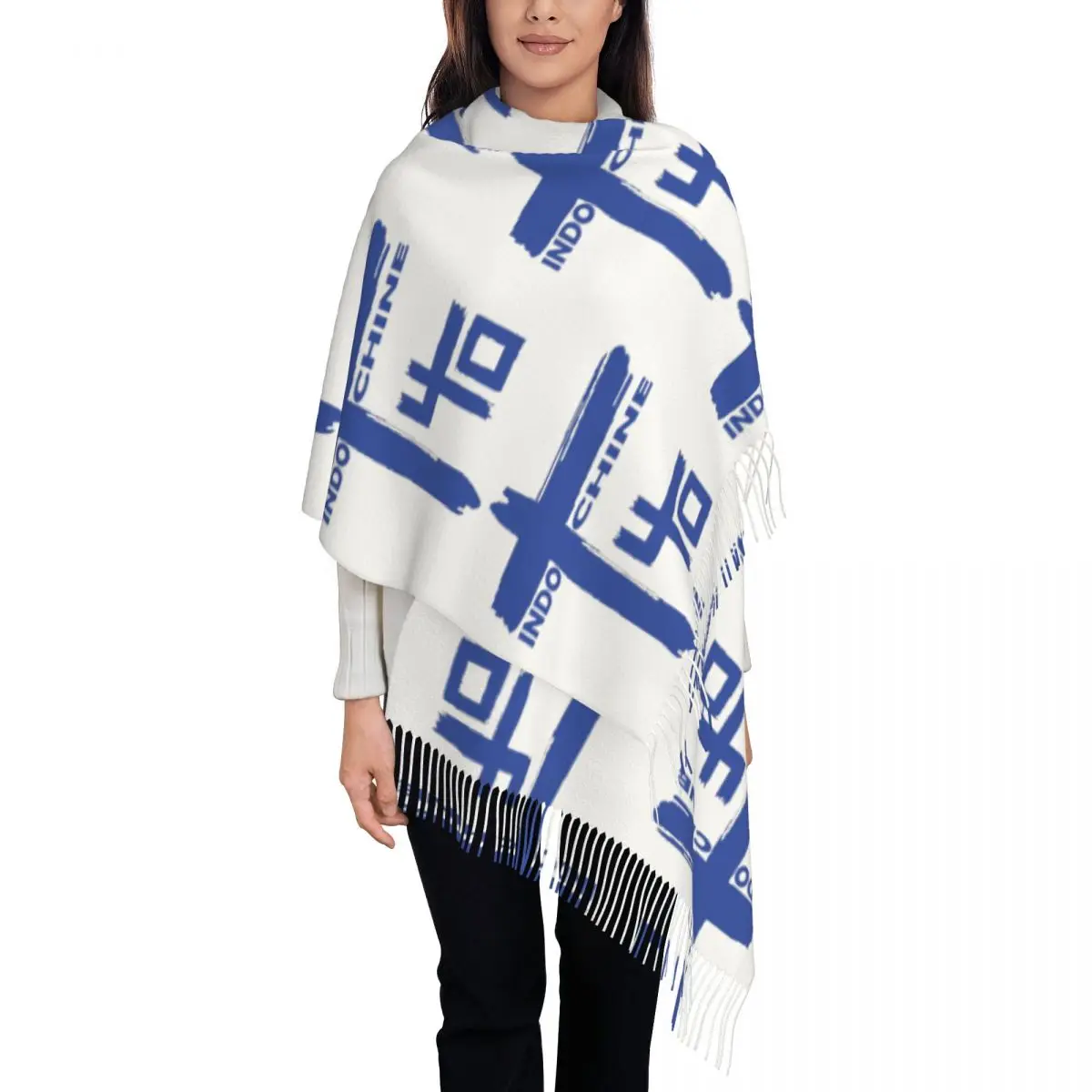 Индокитайский шарф шарфы с кисточками для женщин мягкие теплые шали и накидки