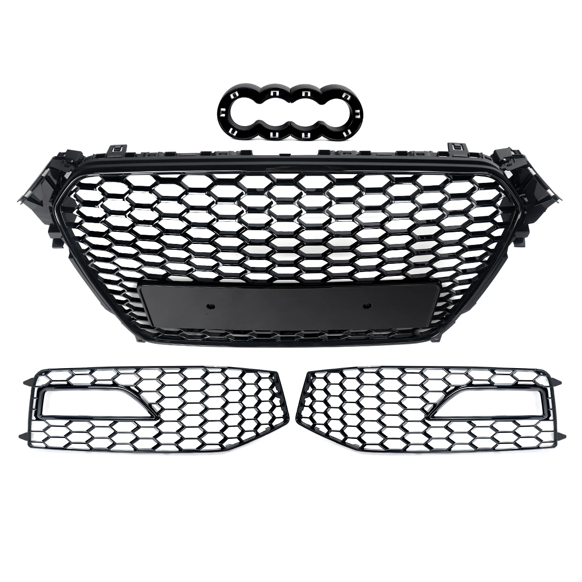 Фото Magickit для Audi A4 S4 B8.5 2013-2016: решетка противотуманной фары с сотовой сеткой и передний гоночный бампер-гриль, автомобильные аксессуары №2