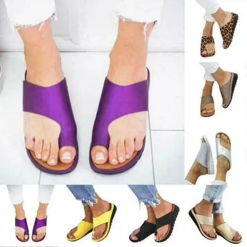 

Ladies Comfy Sandal Shoes - Bunion Corrector - PUFree Shipping Slippers MOON