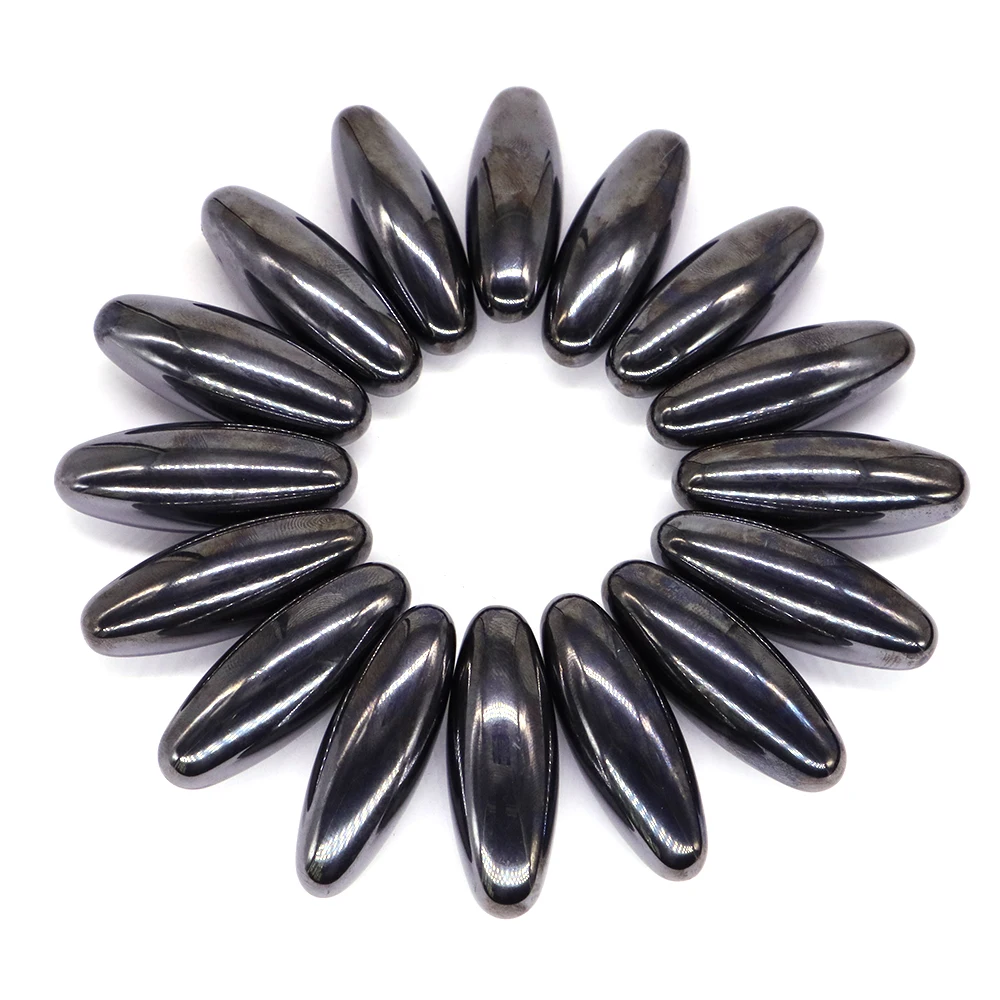 

Hematite Energy Therapy Health Stress Relief Ferrite Rugby Loss Weight Magnetic Bracelets Oval Shape Olive Ferrite Magnet Beads