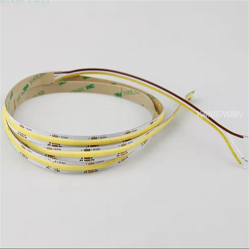 Free Shipping 24V warm white and cool white CCT 14W 608 LED/M COB dual color 2700K to 6500K LED strip 5M/ROLL
