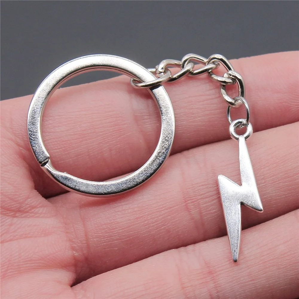 

Souvenirs Gift Men Keychain 2 Colors 7x27mm Lightning Pendant Keyring Dropshipping