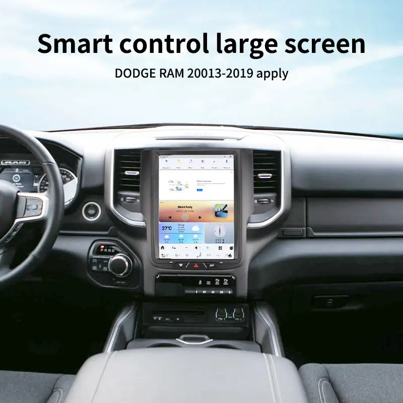 Вертикальный экран 10 5 дюймов Android 13 Автомобильный видео DVD радио плеер для Dodge Ram