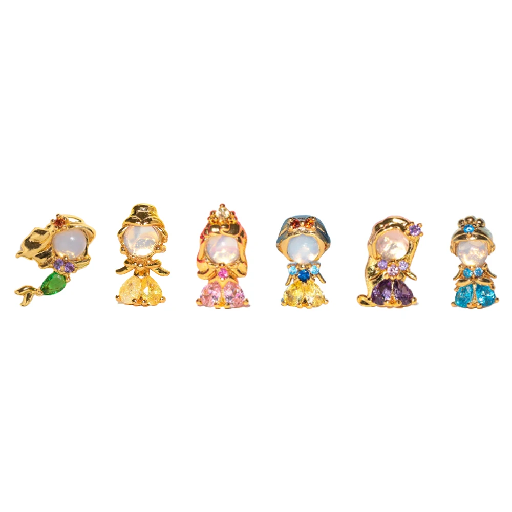 4PCS/Set 925 Silver Needles Ins Colorful Zircon Stud Earrings For Women Jewelry Exquisite Cute Earring Party Gift Wholesale