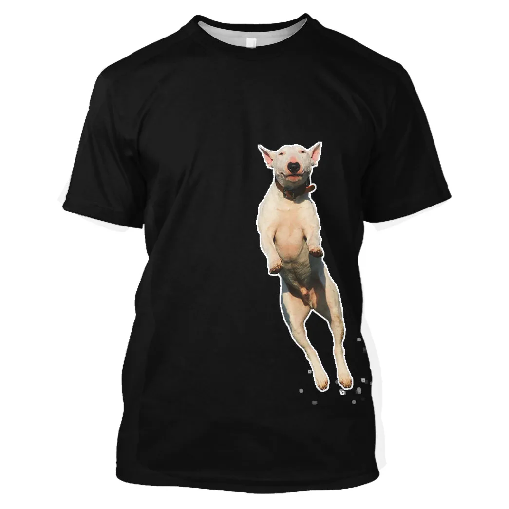 

Jumeast Men 3D Graphic Tees Oversized Printed Aesthet Workout Comfortable Hip Hop T Shirts For Men Streetwear Funny Jump Dog