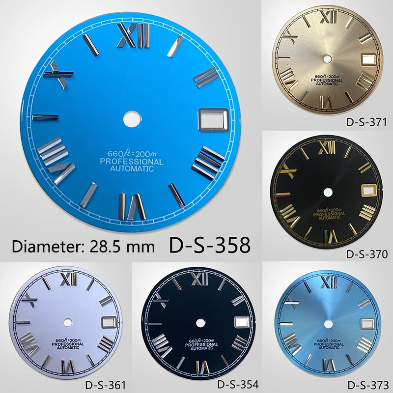 

28.5mm S Logo Sunburst Watch Dial Roman Numerals Dial Fit NH35/36/4R/7S Movement Watch Accessories