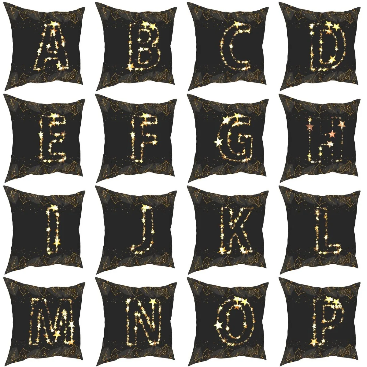 

ROBTM Gold Star Letters Style Printing Pillow Cushion Cover Home Pillowcase Case Customized For Sofa DIY Logo Pillowcase