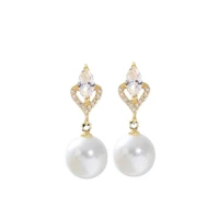 14k gold jewelry freshwater pearl drop earring women aros mujer oreja orecchini gemstone 14 k yellow gold garnet earrings