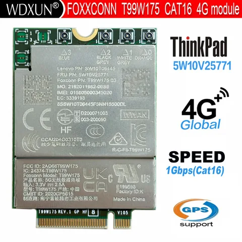 Модуль 5G T99W175 Модуль 5G Модем M.2 5W10V25771 Snapdragon X55 для Thinkpad X1 Nano T14s X1 Carbon 9th Yoga 6th Extreme 4th