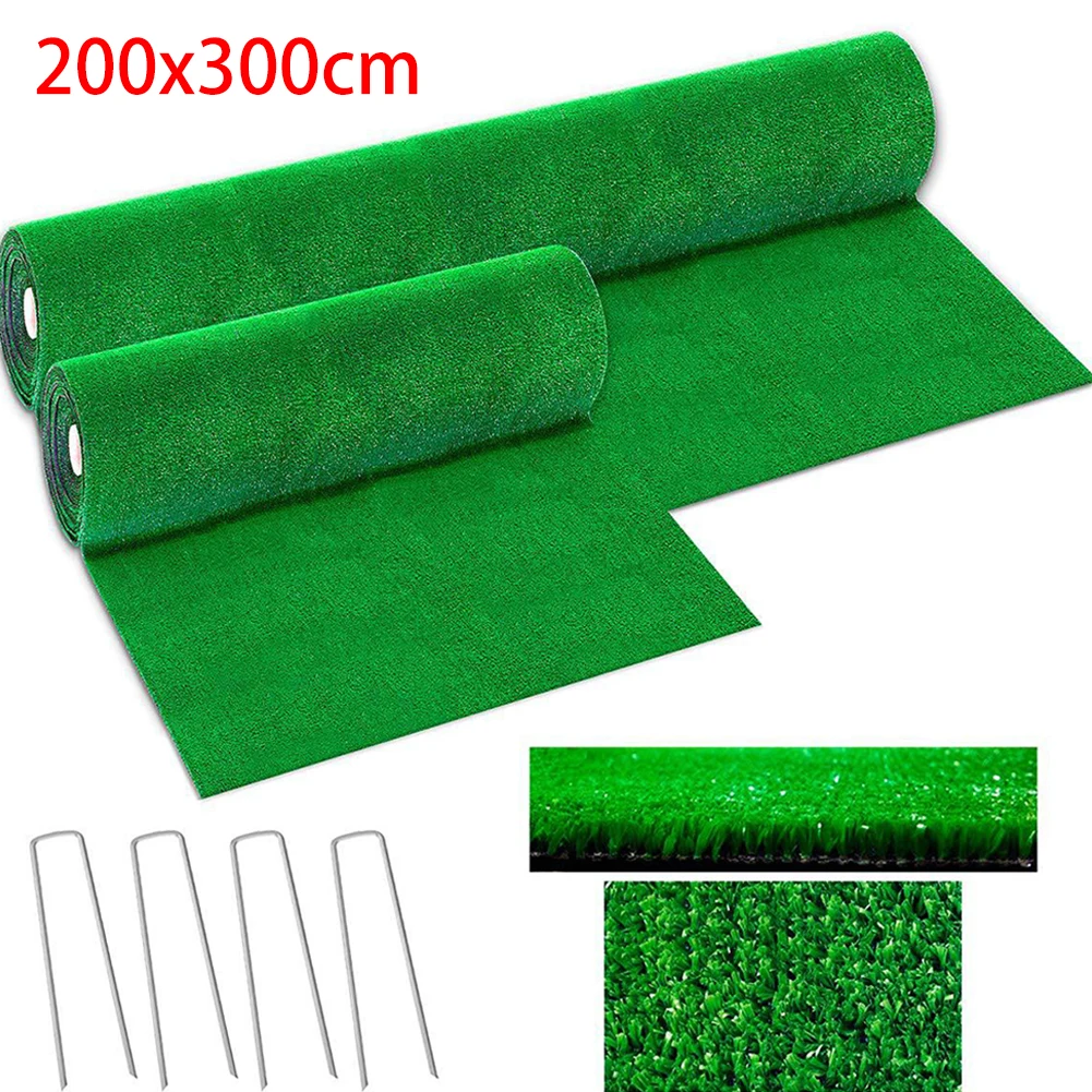 

3*2m Artificial Grass Mat Carpet Green Fake Synthetic Garden Landscape Lawn Mat Turf For School Kindergarten Playground Football