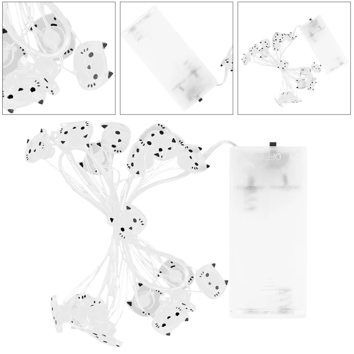 

1 Pc Celebration Party Home LED Cat Shape Warm Lights String (20 Lights）