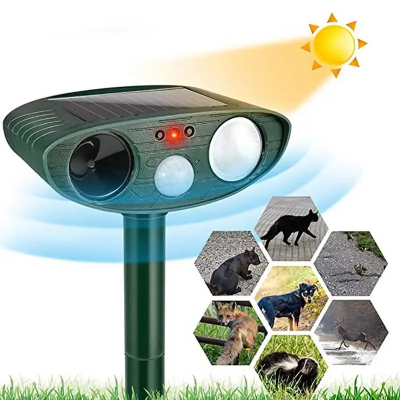 Солнечный ультразвуковой отпугиватель животных обновленный кошек для сада