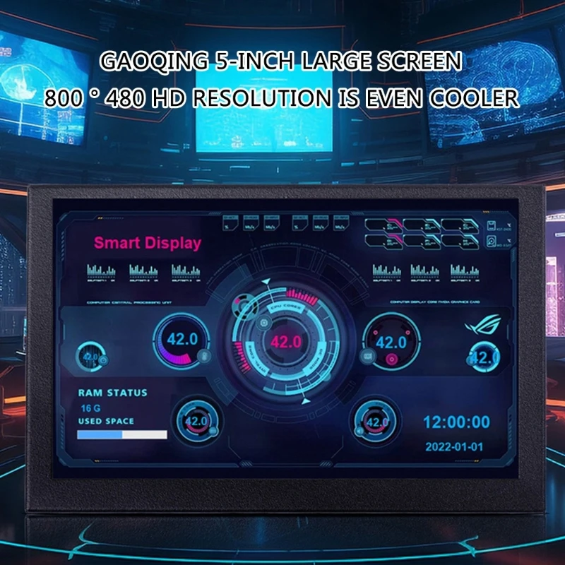 5-дюймовые компьютерные мониторы IPS USB для отображения температуры данных