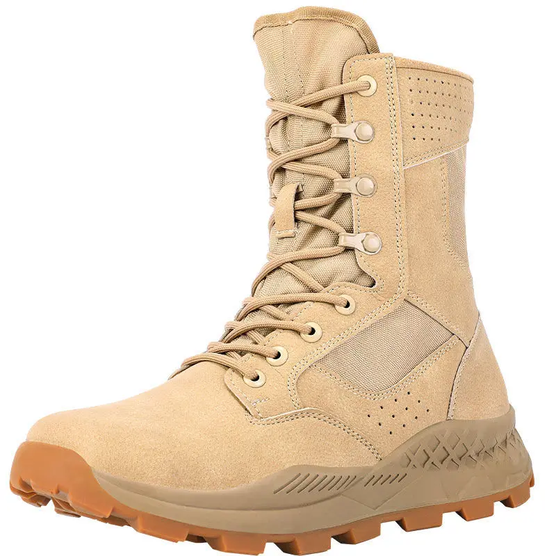 Outdoor Desert Sport Boots Spring and Summer Men's Breathable Combat Training High-Top Hiking Lightweight Hiking Combat Boots