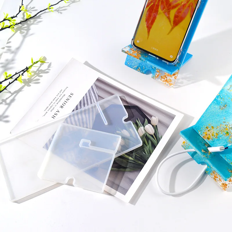 

New Phone Holder Epoxy Resin Mold Cellphone Bracket Mobile Stand Silicone Mould DIY Craft Jewelry Making Casting Tools 2022