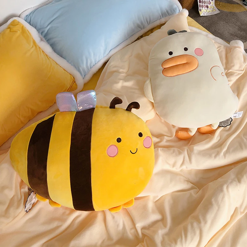 Cute Honey Bee Soft Stuffed Toys squishmallo Duck Plush Dolls Kawaii Cartoon Animal Pillows Plush Toys Birthday Gift for Girls