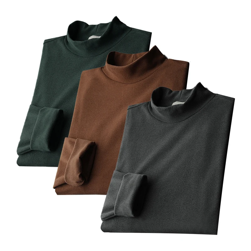 Men's T-shirt Compression Shirt Running Fitness Mid Neck t-shirts Gym Top Thermal Underwear Sports Baselayer Winter Wholesale