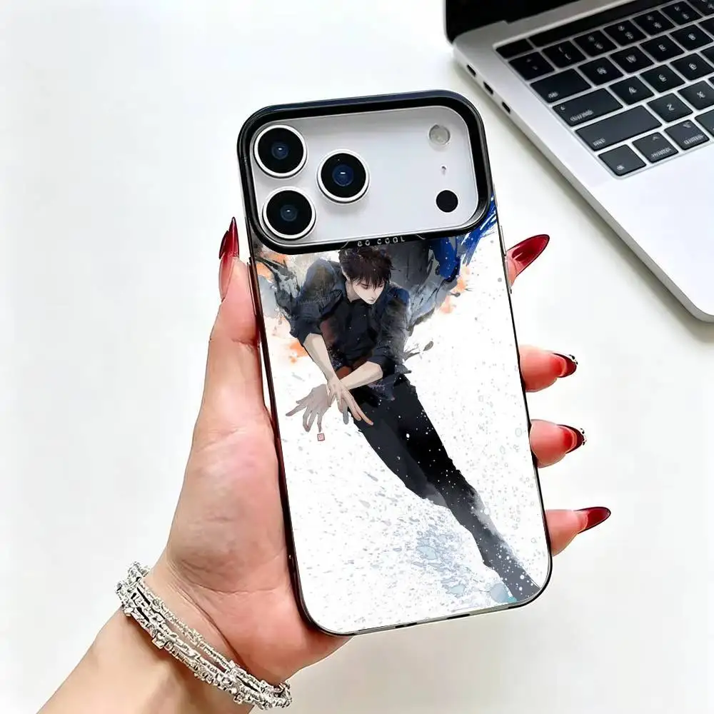Фото Чехол для телефона «Аниме Юри на льду» для iPhone 17, 16, 15, 14, 13, 12 Plus, Pro Max, с цветным серебряным покрытием внутри. №3