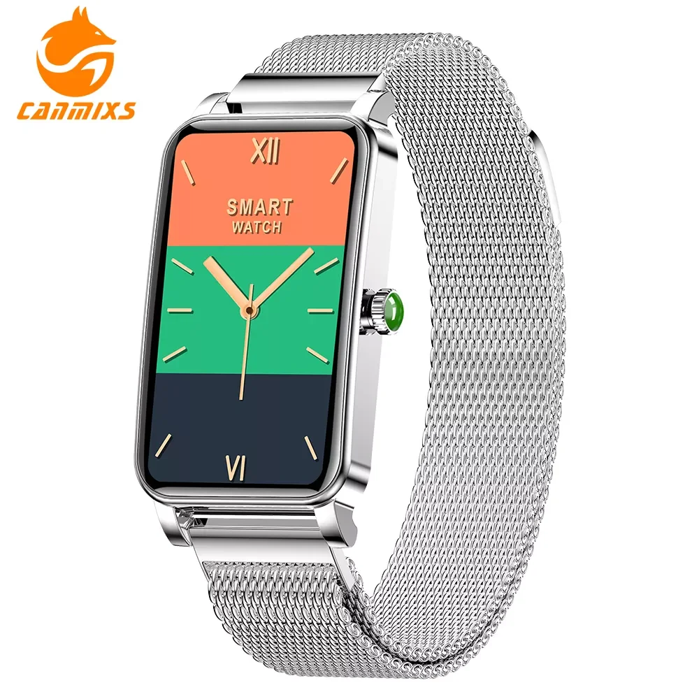 

CanMixs 2021 Smart Watch Women Girl Lady Sport Fitness Smartwatch Sleep Heart Rate Monitor Waterproof Watches Metal ZX19