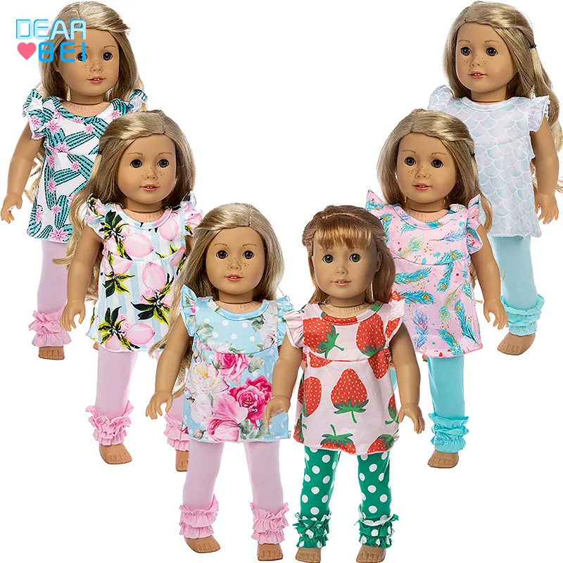 

Born New Baby Fit 17 Inch 43cm American Doll Girl Clothes Accessories Strawberry Fish Scale Doll Clothes For Baby Birthday Gift