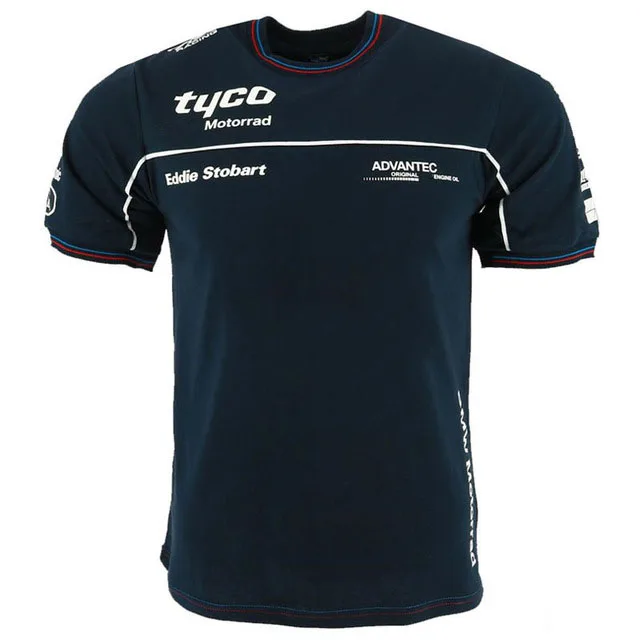 

For BMW Motorrad Motorsport Cruiser Motorcycle Adventure TAS Racing Tyco T-shirt Cycling Outdoor Cotton Dark Blue Tee Hygroscopi