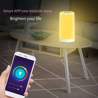 wifi smart bedside lamp app control night light led eye protection table lamp colorful atmosphere bedroom graffiti magic lights
